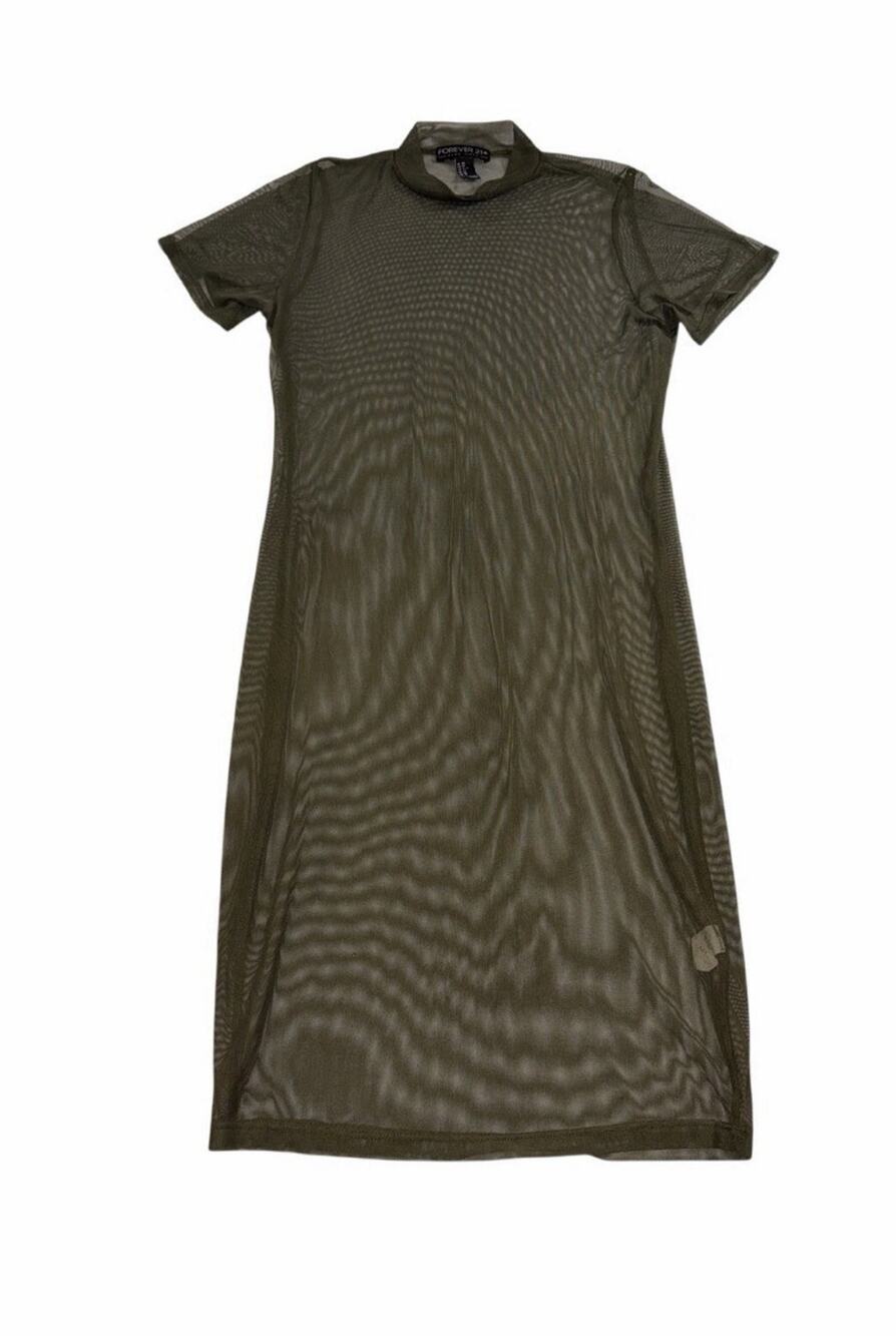 Forever 21+ Mesh Green Dress 0x
